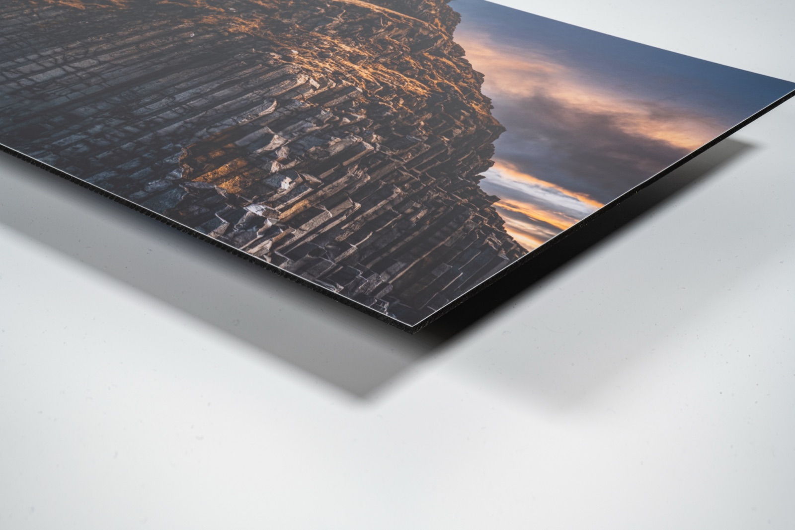 Metallic photographic paper print showing pearlescent surface detail