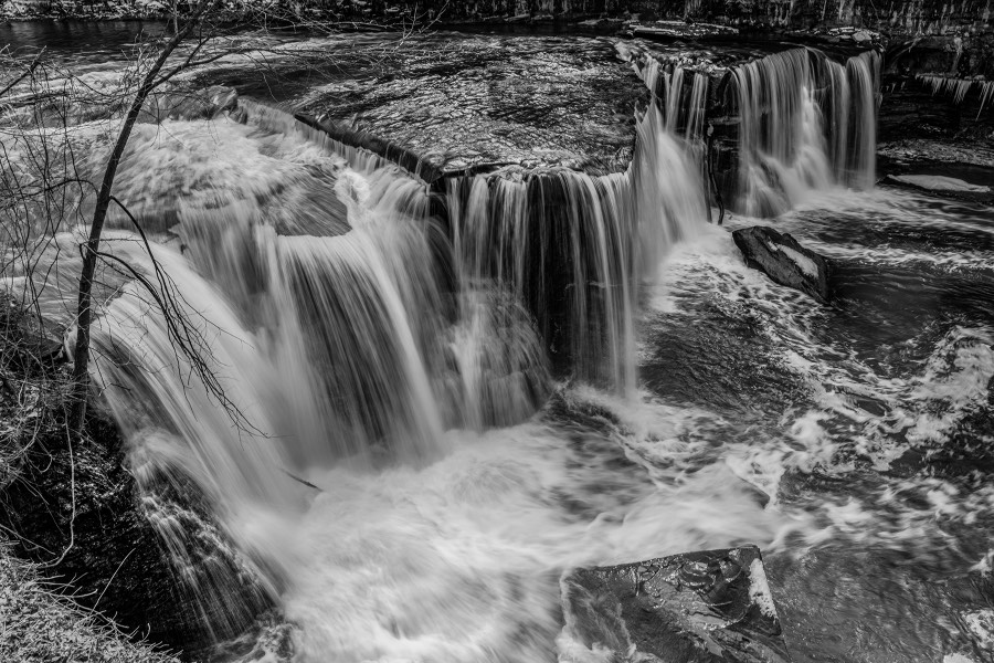 Great Falls of Tinkers Creek B&W by Paul Kestel