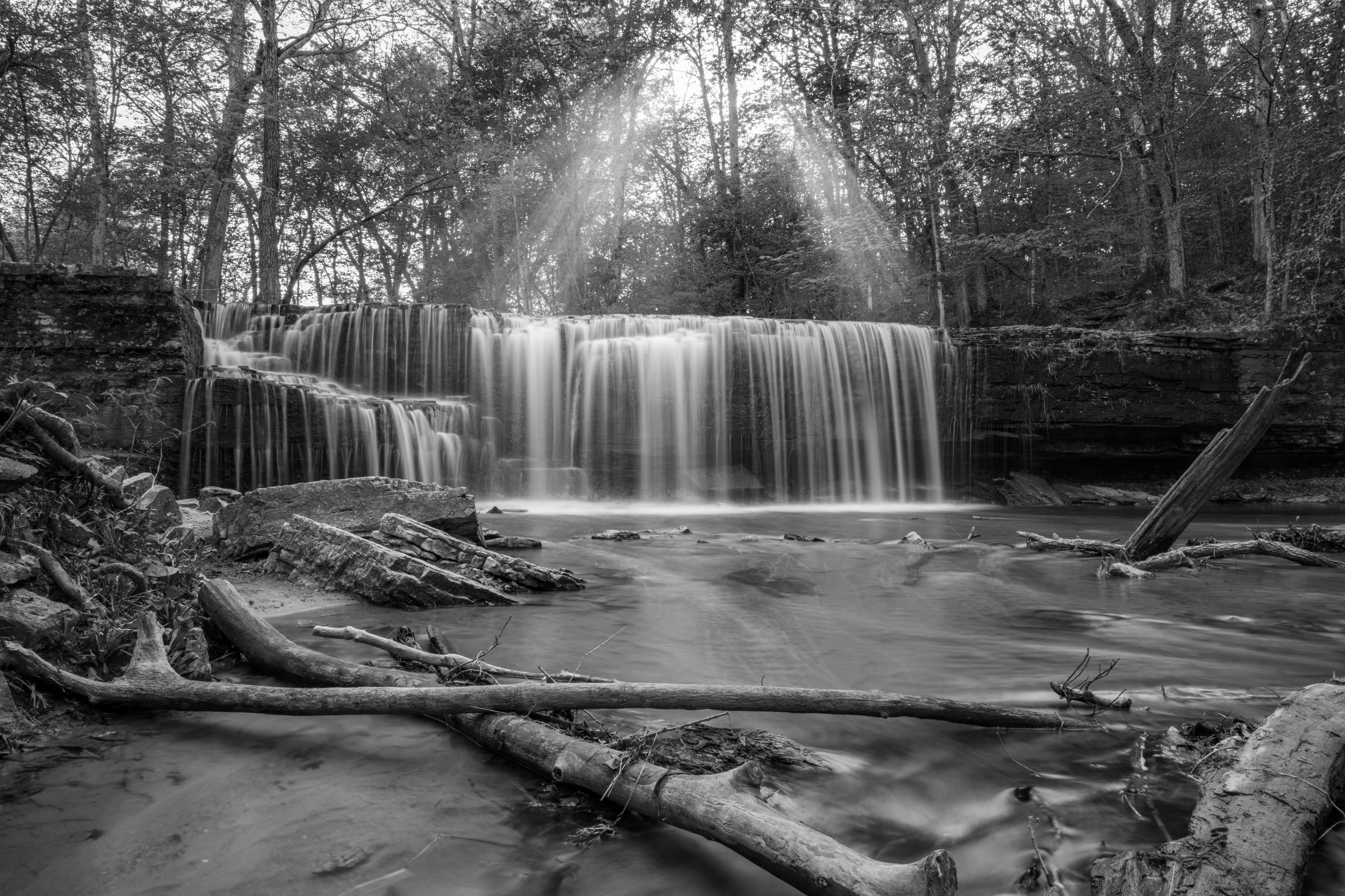 Hidden Falls B&W by Paul Kestel