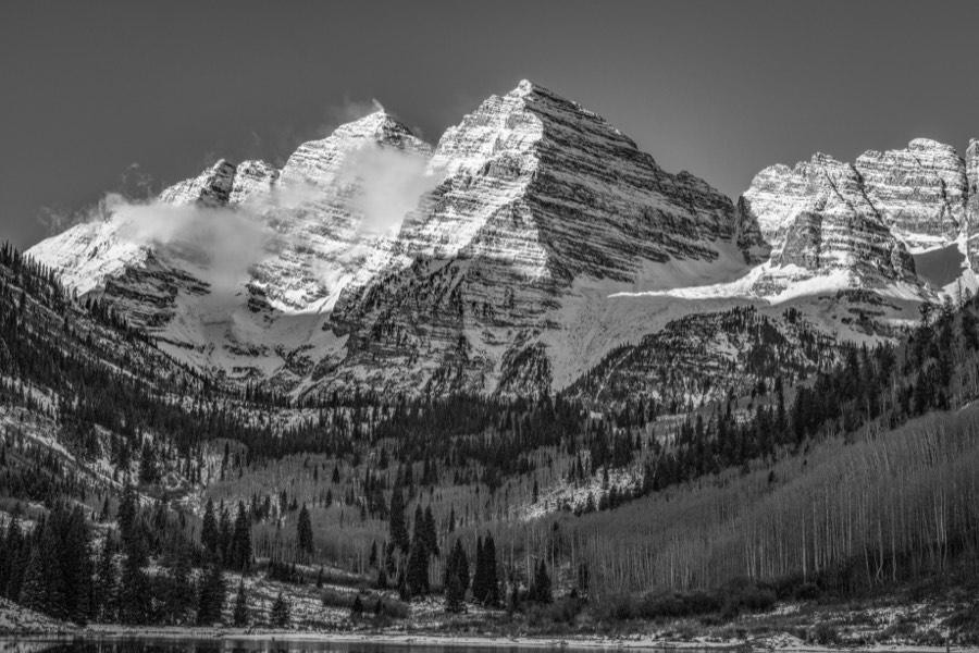 Snow Covered Maroon Bells by Paul Kestel