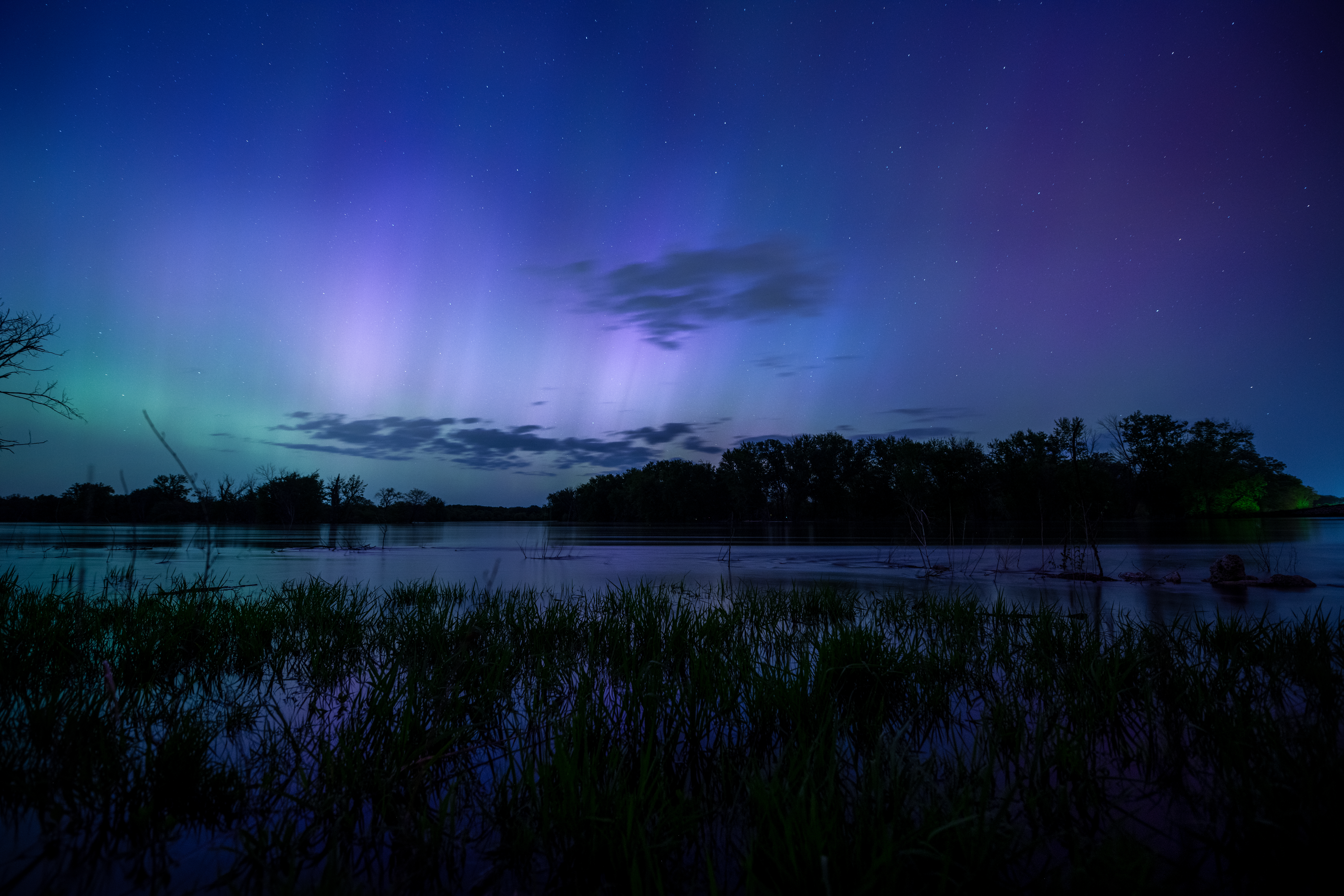 Norther Lights Over Cedar River by Paul Kestel