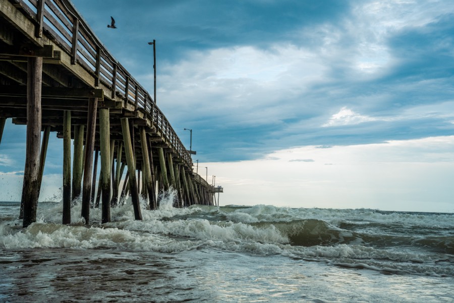 Virginia Beach Pier Waves by Paul Kestel