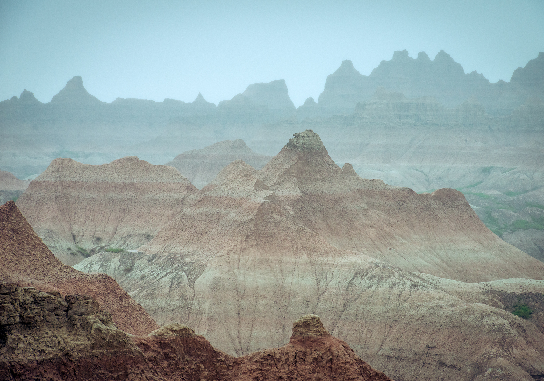 Badlands in the Rain & Fog by Paul Kestel