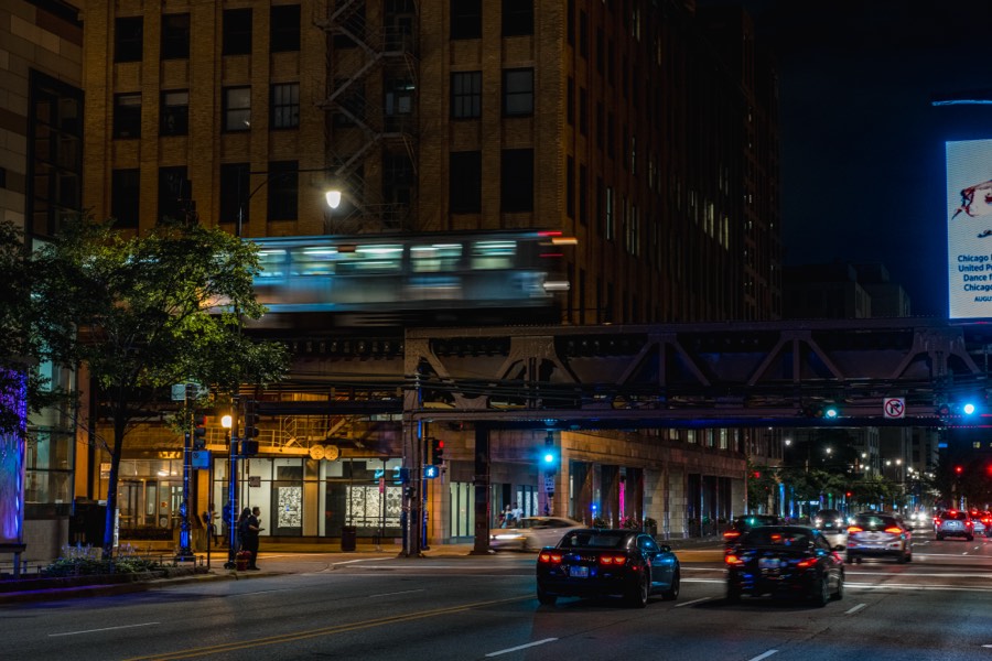 Blurred Chicago L by Paul Kestel
