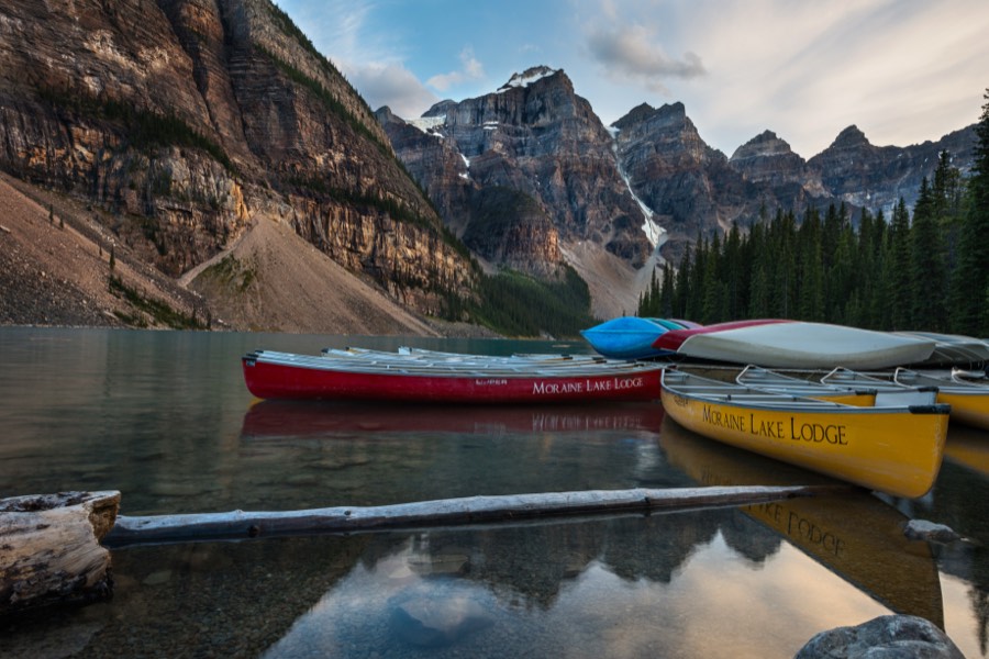 Moraine Lake Canoes by Paul Kestel