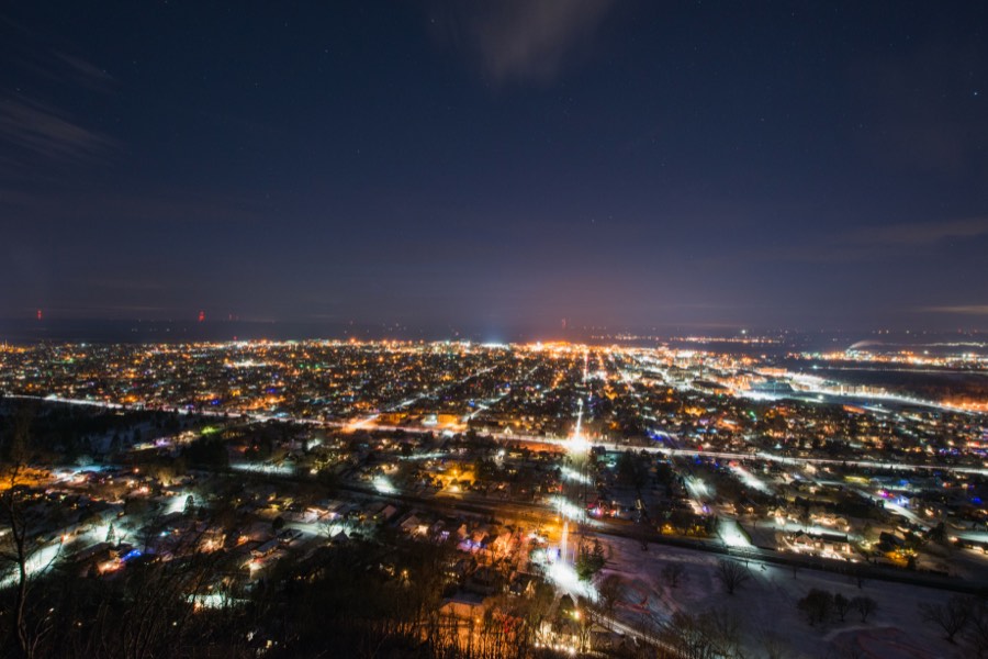 Winter Night over La Crosse by Paul Kestel