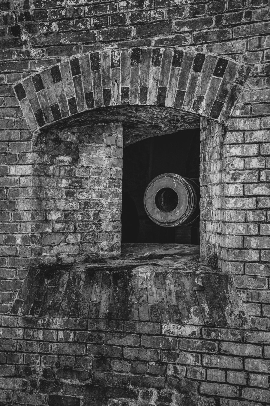Fort Pickens Cannon B&W by Paul Kestel