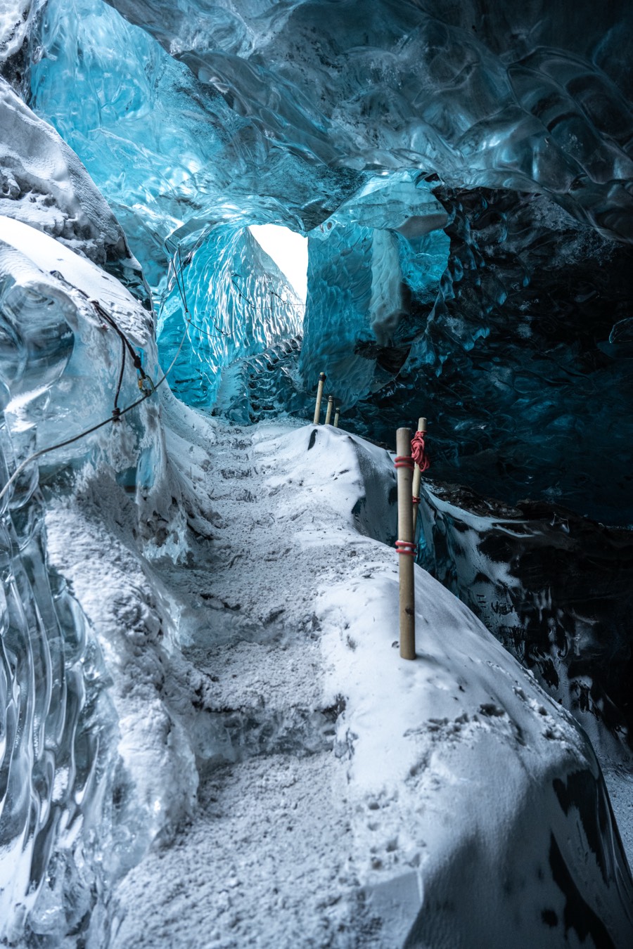 Vatnajökull Glacier Ice Cave Stairs by Paul Kestel